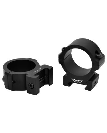 Warne V614M Horizontal Rings Vapor Matte Black 30mm Medium 0 MOA