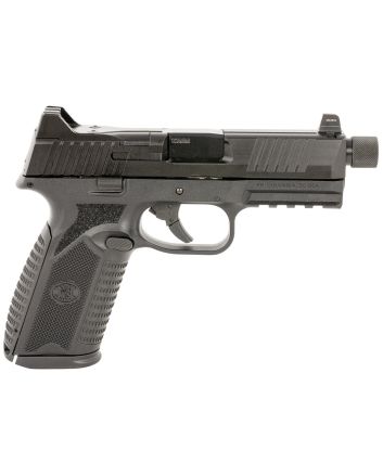 FN 66101375 510 Tactical Full Size Frame 10mm Auto 22+1, 4.71" Black Target Crown Steel Barrel, Black PVD Optic Cut/Serrated Steel Slide &amp; Polymer Frame w/Picatinny Rail, Ambidextrous