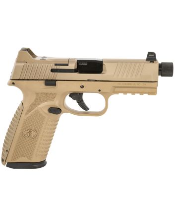 FN 66101376 510 Tactical Full Size Frame 10mm Auto 22+1, 4.71" Black Target Crown Steel Barrel, Flat Dark Earth PVD Optic Cut/Serrated Steel Slide &amp; Polymer Frame w/Picatinny Rail, Ambidextrous