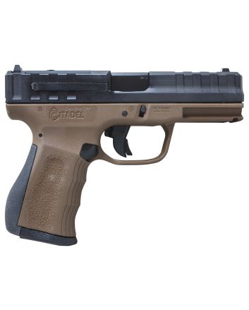 Citadel CITCP9BNZ Centurion CP9 Compact Frame 9mm Luger 14+1, 4" Black Steel Barrel, Black Optic Ready/Serrated Steel Slide, Bronze Polymer Frame &amp; Grip
