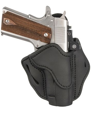 1791 Gunleather ORBH1SSBLR BH1 Optic Ready OWB Stealth Black Leather Belt Slide Fits 4-5" 1911 Right Hand