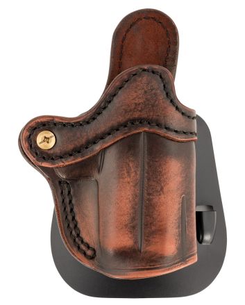 1791 Gunleather ORPDHCVTGR Paddle Holster Optic Ready OWB Size Compact Vintage Leather Paddle Fits Glock 43 Fits Sig P365 Fits Taurus GX4 Right Hand