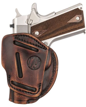 1791 Gunleather 3WH1VTGA 3-WayIWB/OWB Size 01 Vintage Leather Belt Loop Fits 1911 3-4" Ambidextrous Hand
