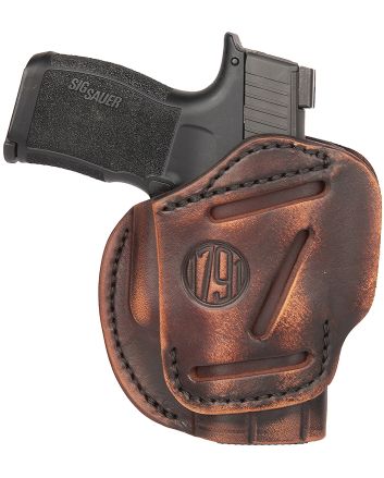 1791 Gunleather 3WH2VTGA 3-WayIWB/OWB Size 02 Vintage Leather Belt Loop Fits Ruger LCP Fits S&amp;W Bodyguard Fits Glock 42 Ambidextrous Hand