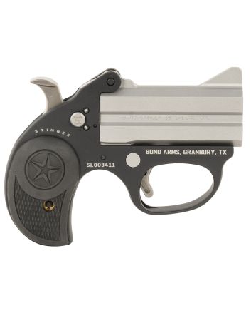 Bond Arms BASL Stinger38 Special 2rd Shot 3" Matte Stainless Anodized Aluminum Frame, Black Rubber Grips