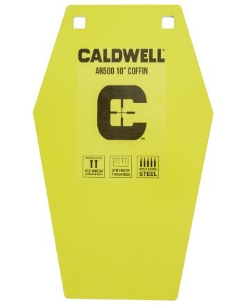 Caldwell 1116693 C10" Coffin CP4 Yellow Powder Coat AR500 Steel Hanging