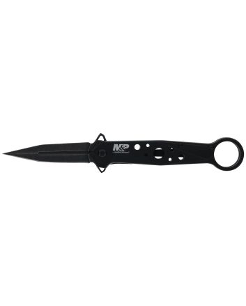 Smith &amp; Wesson Knives 1193183 M&amp;P Folding Dagger Folding Dagger Plain Black 8Cr13MoV SS Blade