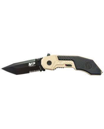 Smith &amp; Wesson Knives SWMP3BSDCP M&amp;P M.A.G.I.C. 2.80" Folding Part Serrated Black Oxide 4034 SS Blade 4.30" Aluminum Handle Includes Pocket Clip