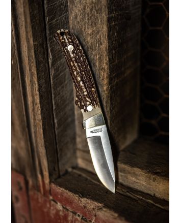 Uncle Henry old 1100089 Next Gen Staglon PH2N Pro Hunter 2.80" Fixed Drop Point Stainless Steel Blade 3.95" Staglon Handle Includes Sharpening Stone/Sheath