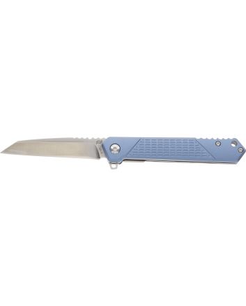 Schrade 1159320 InertEDC 3.25" Folding Wharncliffe Part Serrated Satin AUS-10A SS Blade, 4.25" Blue Aluminum Handle