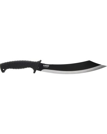 Schrade 1182527 Decimate Parang11.75" Fixed Parang Plain Black Black Oxide 3Cr13 Steel Blade 6.75" Black Rubber Overmold Handle Includes Sheath