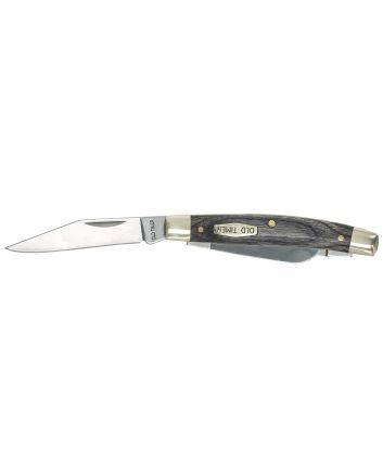 Old Timer 1149100 Heritage Series Middleman 340T 2" 1.70" 2.40" Folding Clip Point/Pen/Sheepsfoot D2 Steel Blade, 3.70" Gray Wood Laminate Handle