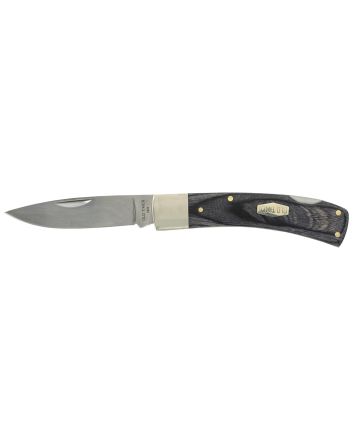 Old Timer 1135989 Heritage Series Bruin 50th Anniversary 2.80" Drop Point Plain D2 Steel Blade 3.70" Black Wood Laminate Handle