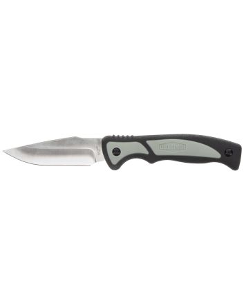Old Timer 1137140 Trail Boss3.70" Fixed Caper Plain Stainless Steel Blade 5.25" TPE Handle Includes Sheath