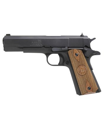 Iver Johnson Arms 1911A1938 1911 A138 Super 9+1 5" Black Steel Barrel, Matte Blued Serrated Steel Slide &amp; Frame w/Beavertail, Double Diamond Checkered Walnut Grip