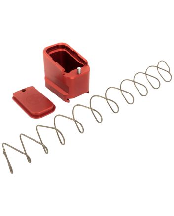 Shield Arms G19ME5RED Magazine Extension+5 Extended 9mm Luger/40 S&amp;W 5rd Compatible w/Glock 19/23, Red Anodized Aluminum