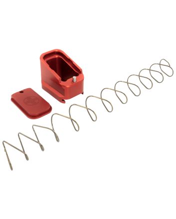 Shield Arms G17ME5RED Magazine Extension+5 Extended 40 S&amp;W/9mm LugerCompatible w/Glock 17/19X/22/34/35/45, Red Anodized Aluminum