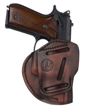 1791 Gunleather 3WH6VTGA 3-WayIWB/OWB Size 06 Vintage Leather Belt Loop Fits Beretta 92 Fits Walther PPQ Fits Sig P320 Ambidextrous Hand