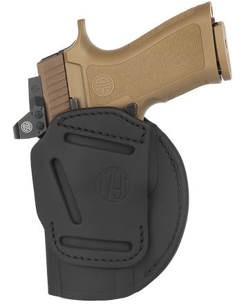 1791 Gunleather 4WH6SBLR 4-WayIWB/OWB Size 06 Black Leather Belt Clip Compatible w/ Springfield XDM/Glock 20 Right Hand