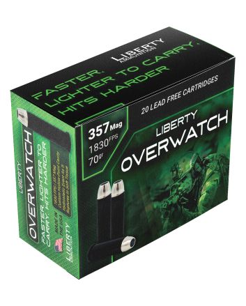 Liberty Ammunition LAOW357701830 OverWatch357Mag 70gr Open Cavity Design 20 Per Box/50 Case