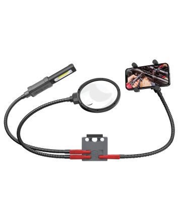 Real Avid AVMVACC Smart MountQuick-Connect, Includes Magnifying Glass, 180 Lumen Work Light, Cell Phone Holder