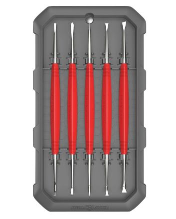 Real Avid AVAGSPS Accu-Grip Steel PicksRed Rubber Overmold Handle 5 Pieces