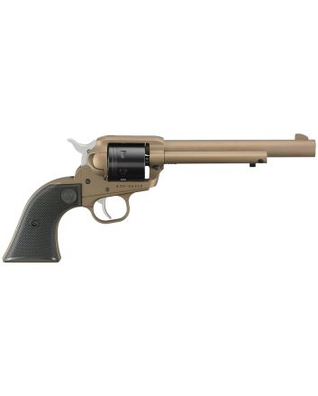 Ruger 2038 Wrangler22 LR 6 Shot 6.50" Burnt Bronze Cerakote Barrel &amp; Frame, Black Cerakote Cylinder Black Checkered Polymer Grips