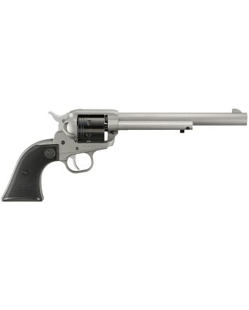 Ruger 2039 Wrangler22 LR 6 Shot 7.50" Silver Cerakote Steel Barrel, Silver Cerakote Aluminum Frame, Black Cerakote Cylinder, Black Checkered Polymer Grip, Transfer Bar Safety, Exposed Hammer