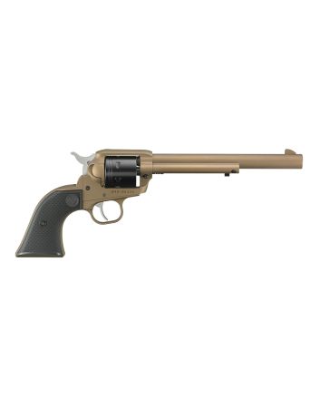 Ruger 2040 Wrangler22 LR 6 Shot 7.50" Burnt Bronze Cerakote Barrel &amp; Frame Black Cerakote Cylinder Black Checkered Polymer Grips