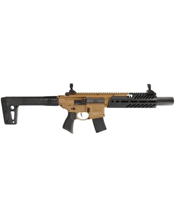 Sig Sauer Airguns AIRMCXCANEBRAKE MCX Canebrake AirCO2 (Not Included) 177 Pellet 30rd, FDE Metal Rec, Removable Fixed Black Synthetic Stock, Flat Trigger, Flip-Up Sights
