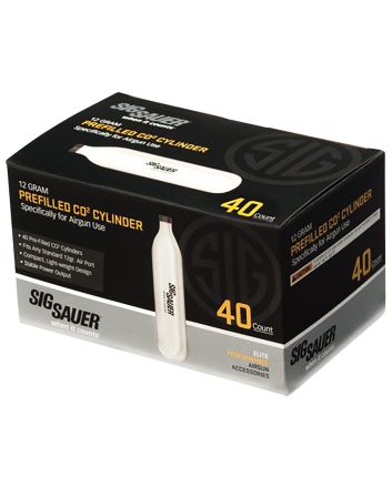 Sig Sauer Airguns AC1240 CO2 Cylinders Cartridges, 12 Grams, 40 Per Box