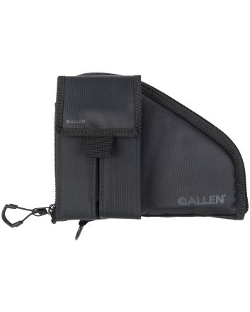 Allen 78-7 Pistol CaseW/Mag Pouch Black Nylon Fits Compact Handguns