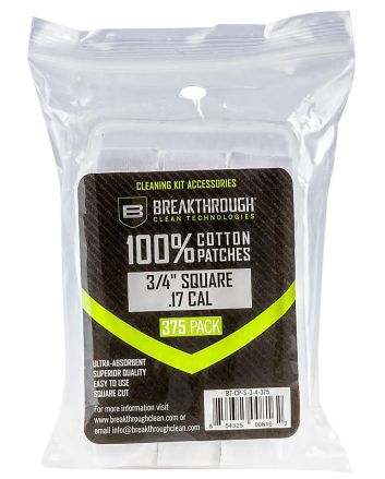 Breakthrough Clean BTCPS34375 Square Patches .17/.177 Cal 375 pieces