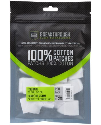 Breakthrough Clean BTCPS1200 Square Patches .22-243 Cal 200 pieces