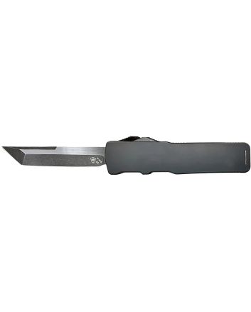 Templar Knife XLBR221 Premium LW Excalibur Large 3.55" OTF Tanto Plain Black Oxide Stonewashed D2 Steel Blade, 5.25" Black Aluminum/Rubber Handle