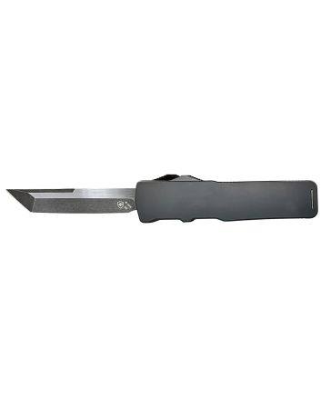 Templar Knife XSBR221 Premium LW Excalibur Small 3" OTF Tanto Plain Black Oxide Stonewashed D2 Steel Blade, 4.50" Black Aluminum Handle