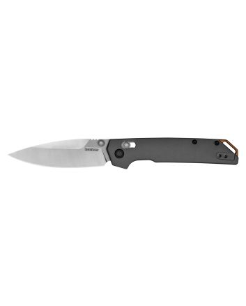 Kershaw 2038 IridiumFull Size 3.40" Folding Spear Point Plain Satin/Stonewashed D2 Steel Blade, Gray Anodized Aluminum Handle, Includes Pocket Clip