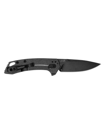 KershawRadar2.90" Folding Drop Point Plain Black Oxide Blackwash 8Cr13MoV SS Blade &amp; Stainless Steel Handle Includes Pocket Clip