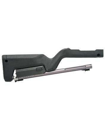 Tactical Solutions TDCGMGBBLK X-Ring Takedown Barrel and Stock Combo 22 LR 16.50" Gunmetal Gray Fluted &amp; Threaded with Fiber Optic Sight, Black Magpul Backpacker Stock Fits Ruger 10/22 Takedown