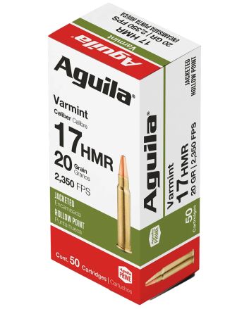 Aguila 1B222347 Target &amp; Range Varmint 17HMR 20gr Jacketed Hollow Point 50 Per Box/20 Case