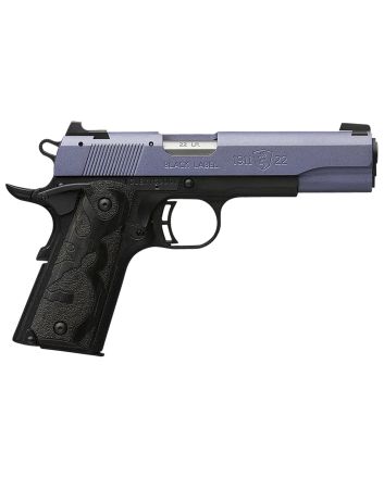 Browning 051893490 1911 Black Label Full Size Frame 22 LR 10+1, 4.25" Matte Stainless Steel Barrel, Crushed Orchid Cerakote Serrated Slide, Matte Black Polymer Frame w/Beavertail