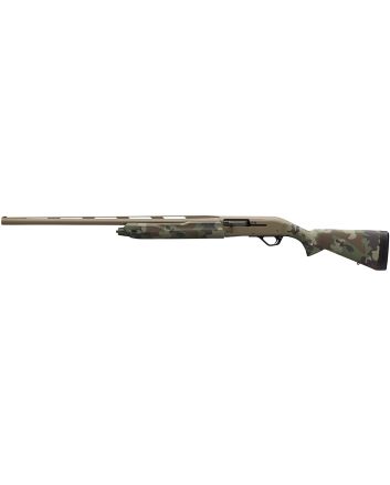 Winchester Repeating Arms 511313292 SX4 Hybrid Hunter 12 Gauge 3.5" Chamber 4+1 2.75" 28", FDE Cerakote Rec/Barrel, Woodland Camo Furniture, Fiber Optic Front Sight Left Hand