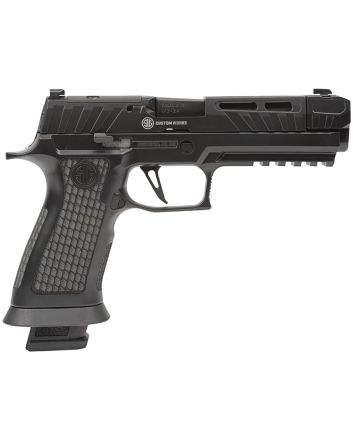Sig Sauer P320V004 P3209mm Luger 21+1 4.60" Black Steel Threaded Barrel, Black Cerakote Optic Cut/Serrated Slide, Black Laser Engraved XSeries Grips
