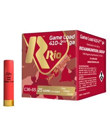 Rio Ammunition RC368 Game Load Heavy Field 410Gauge 2.50" 1/2oz 8Shot 25 Per Box/10 Case