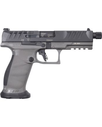 Walther Arms 2877503 PDP Pro SD 9mm Luger 18+1 5.10" Threaded Barrel, Black Optic Cut/Serrated Slide, Tungsten Gray Polymer Frame with Pic. Rail, Performance Duty Grip, Flared Magwell