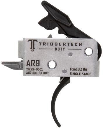 TriggerTech AH9SDB33NNC DutyCurved Trigger Single-Stage 3.50 lbs Draw Weight Fits AR-9