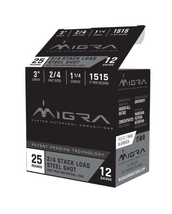 Migra Ammunitions M12S46 Staxd12Gauge 3" 1 1/4oz 4/6Shot 25/10 *Sold by the case