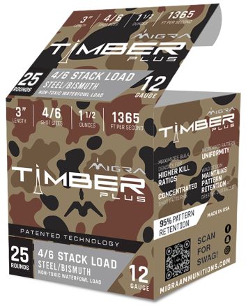 Migra Ammunitions M12SB46 Combinational12Gauge 3" 1 1/2oz 4/6Shot 25 Per Box/10 Case