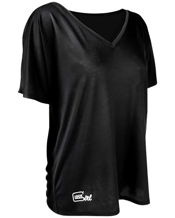 Glock AP960350 Glock Girl RelaxedBlack Pre-Shrunk Cotton Short Sleeve V-Neck Small