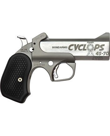 Bond Arms BACY Cyclops45-70 Gov 1rd Shot 4.25" Stainless Stainless Steel Barrel Matte Stainless Black Extended B6 Resin Grips